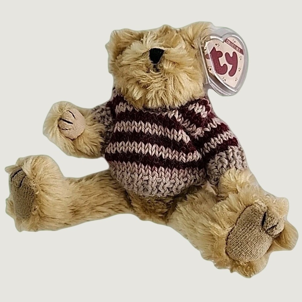 Vintage Ty Attic Treasures Chelsea the Bear 1993 Beanie Babies Christmas Sweater